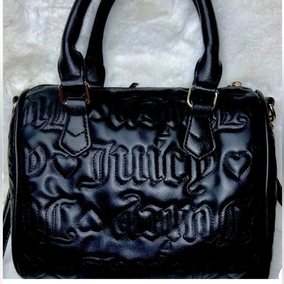 Juicy couture Black Embossed Leather Boston Bag - Picture 2 of 9